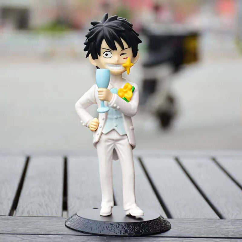 One Piece Monkey D Luffy Boa Hancock Wedding Ver Action Figure 8cm