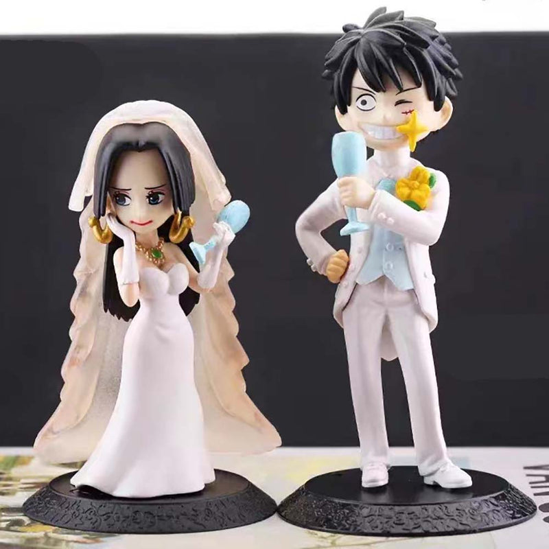 One Piece Monkey D Luffy Boa Hancock Wedding Ver Action Figure 8cm