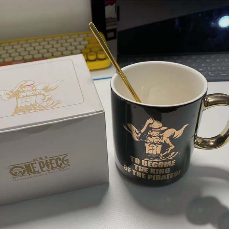 One Piece Monkey D Luffy Coffee Mug Tea Water Simple Style Cup 350ml - Toysoff.com