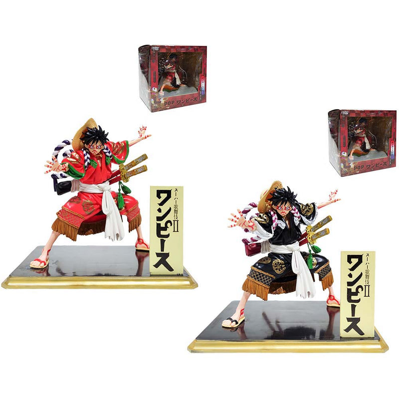 One Piece Monkey D Luffy Kabuki Ver Action Figure Toy 19cm