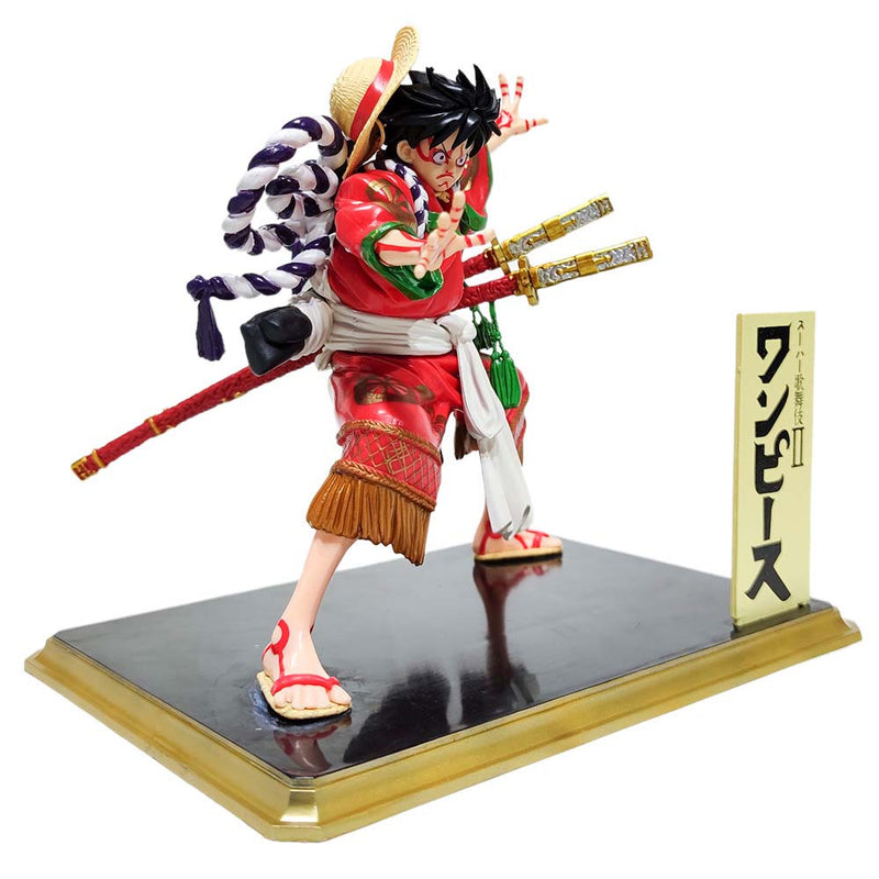 One Piece Monkey D Luffy Kabuki Ver Action Figure Toy 19cm