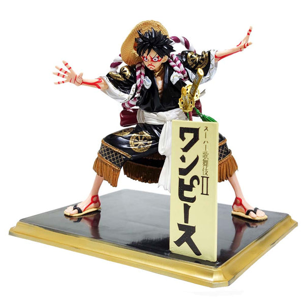 One Piece Monkey D Luffy Kabuki Ver Action Figure Toy 19cm