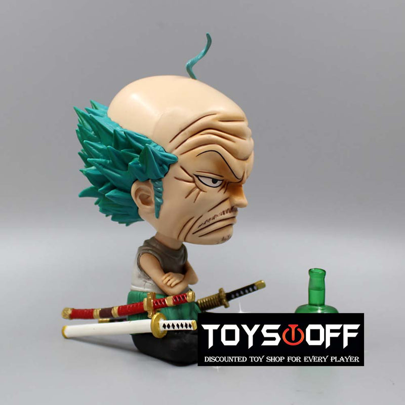 One Piece Old Man Winebottle Sitting Ver Zoro Action Figure Toy 14cm