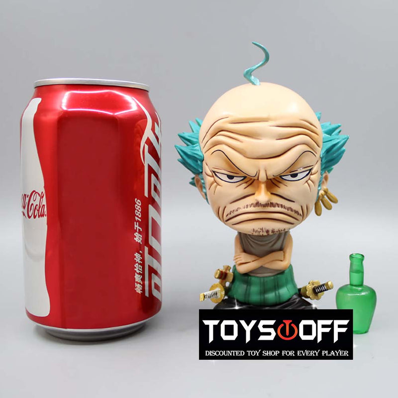 One Piece Old Man Winebottle Sitting Ver Zoro Action Figure Toy 14cm