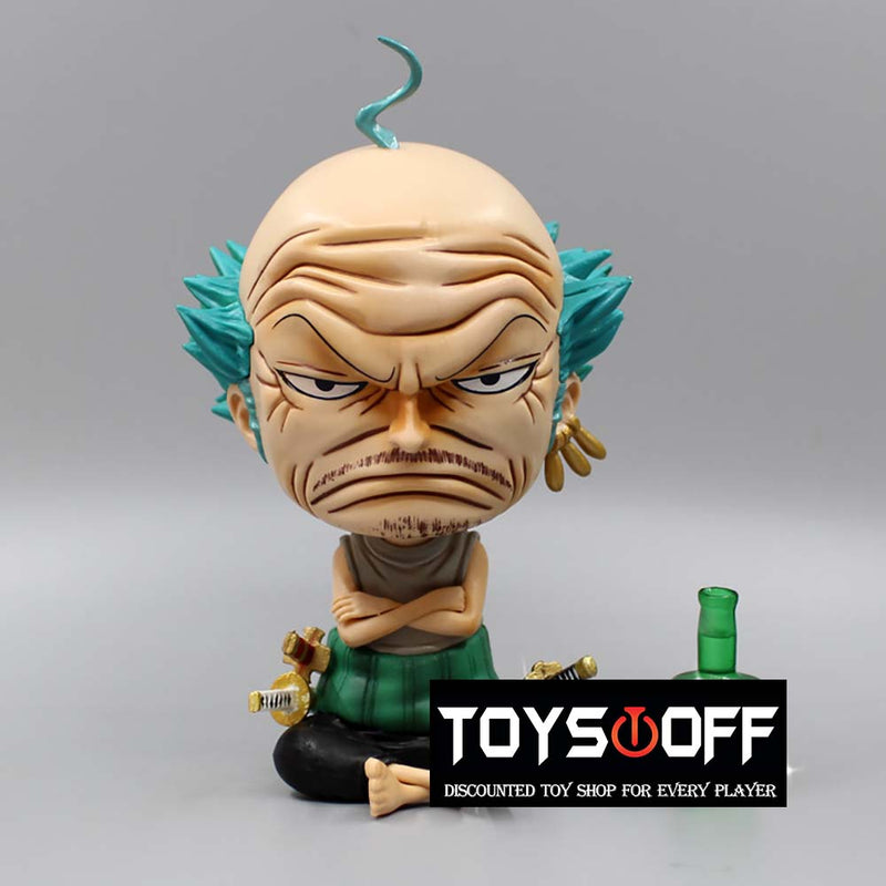 One Piece Old Man Winebottle Sitting Ver Zoro Action Figure Toy 14cm