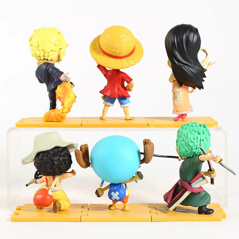 One Piece Q Version Luffy Robin Sanji Zoro Chopper Usopp Action Figure 6pcs/set