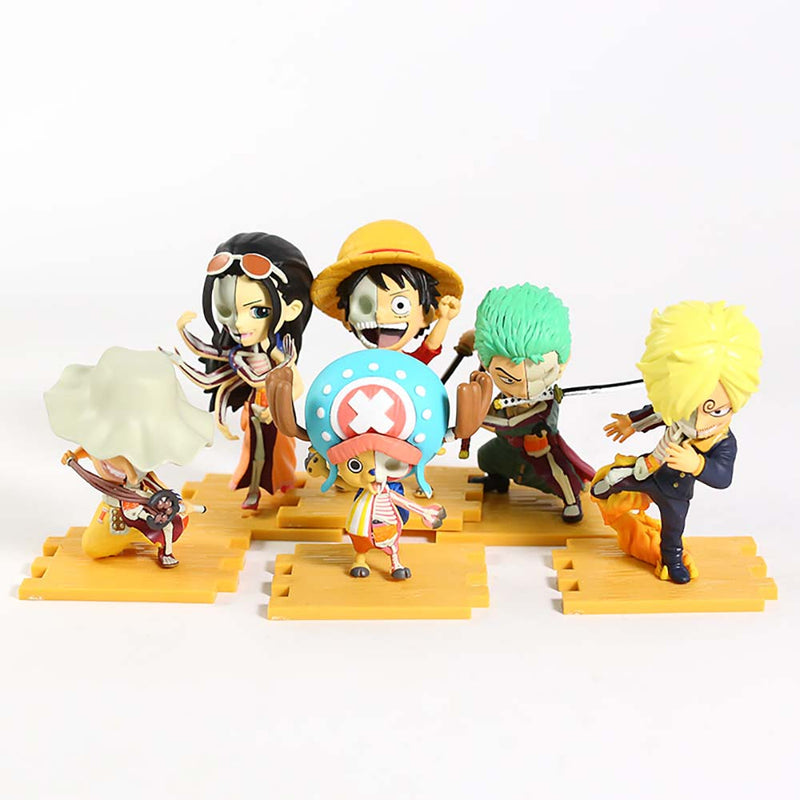 One Piece Q Version Luffy Robin Sanji Zoro Chopper Usopp Action Figure 6pcs/set