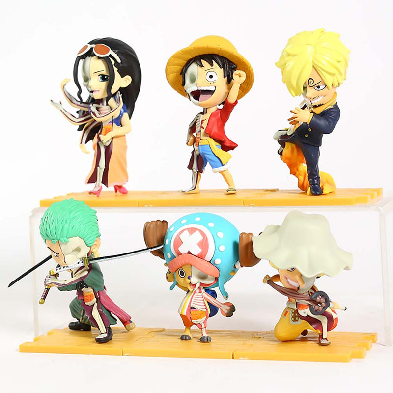 One Piece Q Version Luffy Robin Sanji Zoro Chopper Usopp Action Figure 6pcs/set