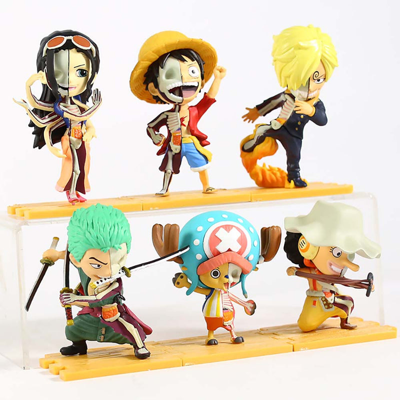 One Piece Q Version Luffy Robin Sanji Zoro Chopper Usopp Action Figure 6pcs/set