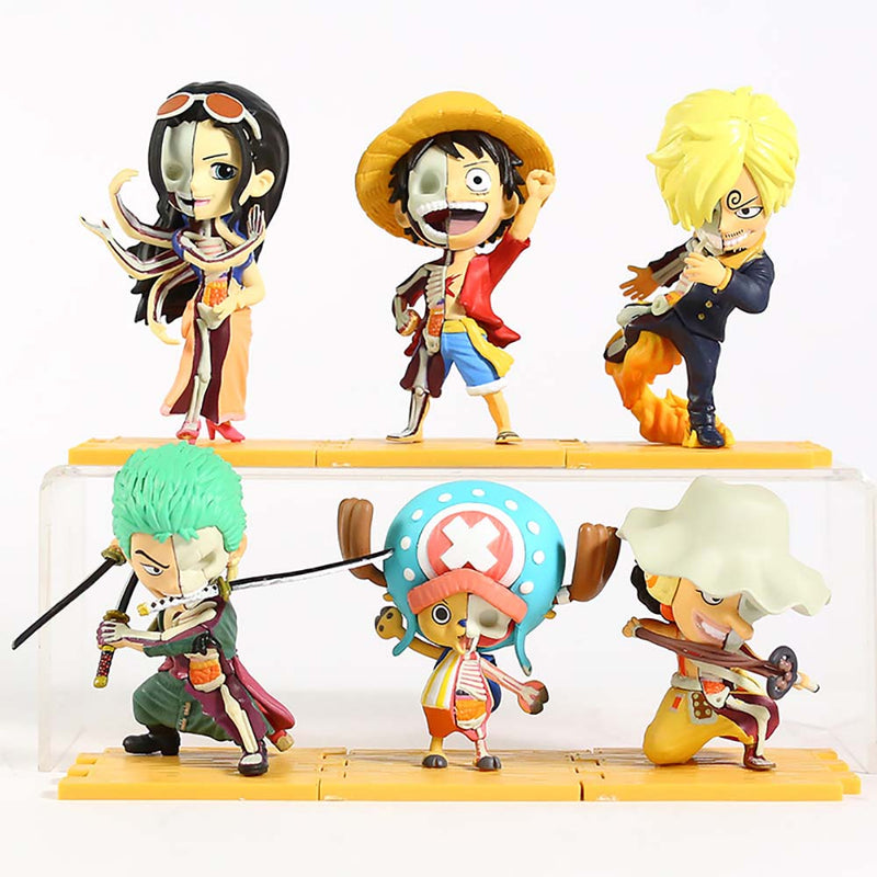 One Piece Q Version Luffy Robin Sanji Zoro Chopper Usopp Action Figure 6pcs/set