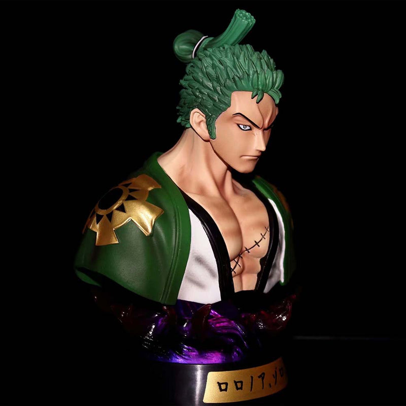 One Piece Roronoa Zoro Action Figure Bust Statue Night Lights Toy 16cm