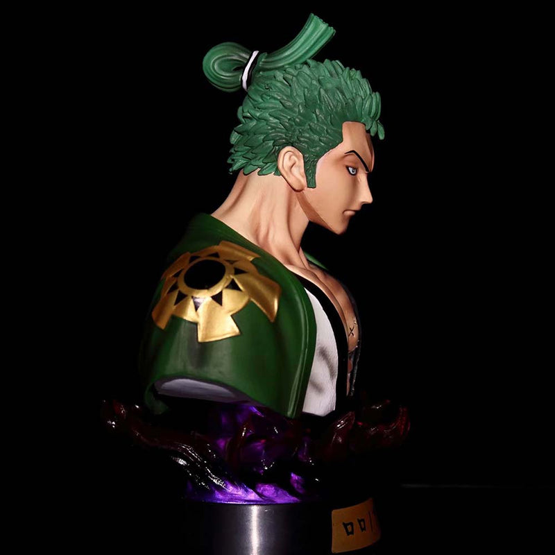 One Piece Roronoa Zoro Action Figure Bust Statue Night Lights Toy 16cm