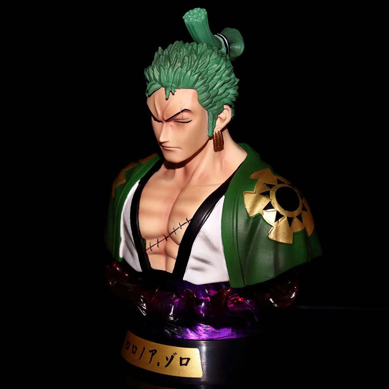 One Piece Roronoa Zoro Action Figure Bust Statue Night Lights Toy 16cm