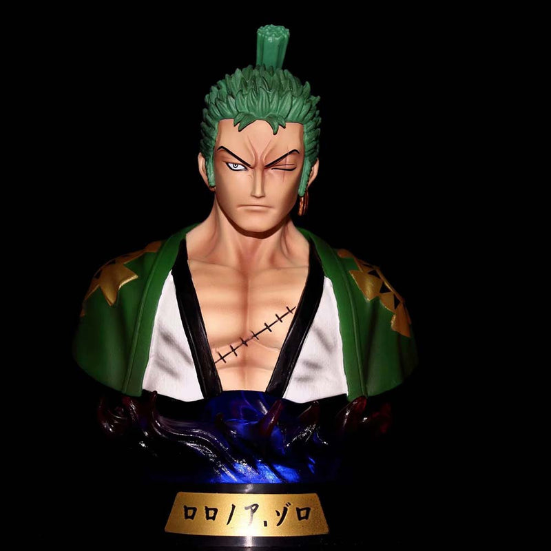 One Piece Roronoa Zoro Action Figure Bust Statue Night Lights Toy 16cm