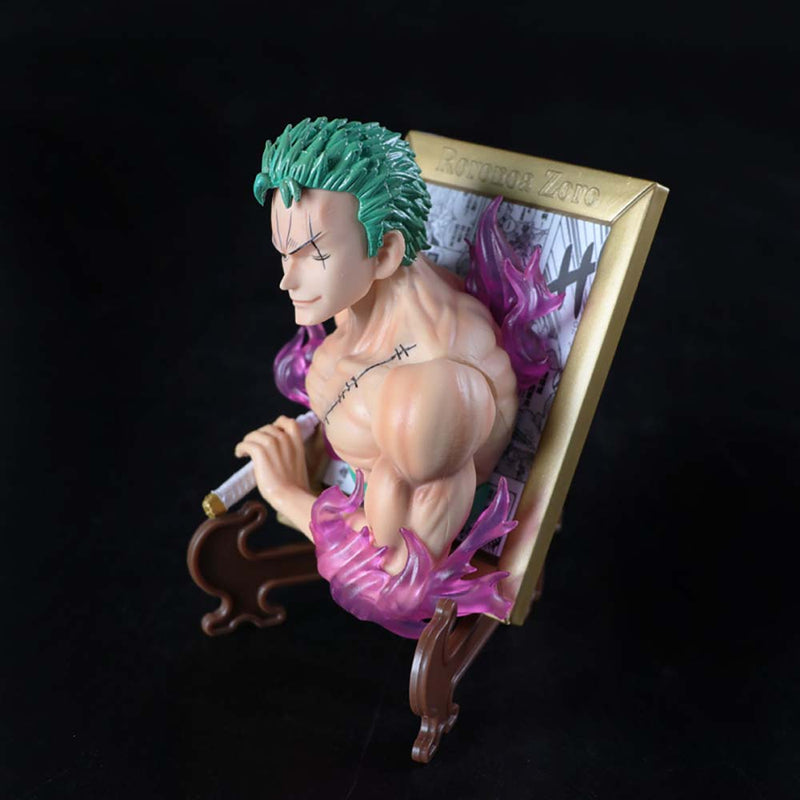 One Piece Roronoa Zoro Nami Usopp Action Figure Model Photo Frame 12cm