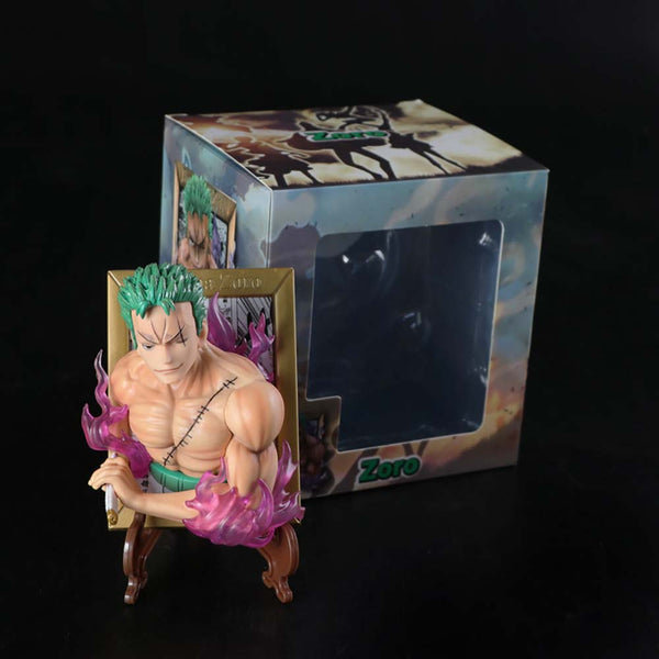 One Piece Roronoa Zoro Nami Usopp Action Figure Model Photo Frame 12cm