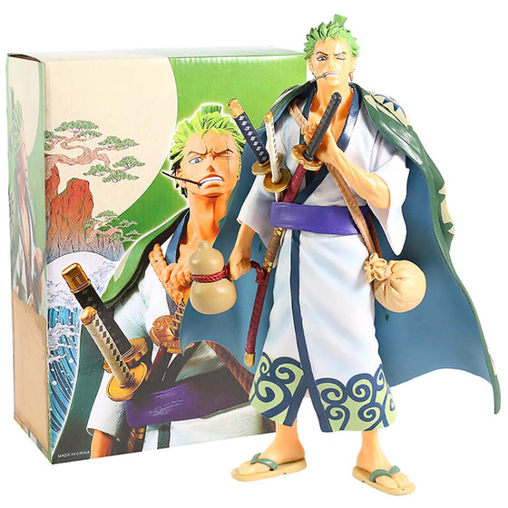 One Piece Wano Roronoa Zoro Kimono Ver Action Figure Toy 28cm