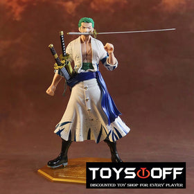 One Piece White Clothes Roronoa Zoro Action Figure Model Toy 23cm