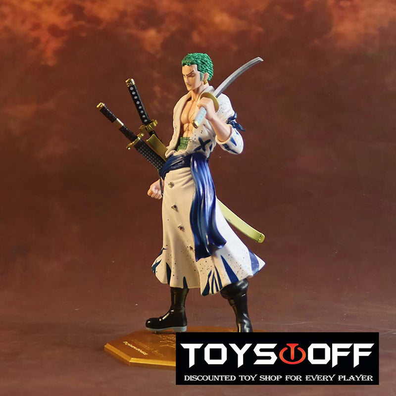 One Piece White Clothes Roronoa Zoro Action Figure Model Toy 23cm