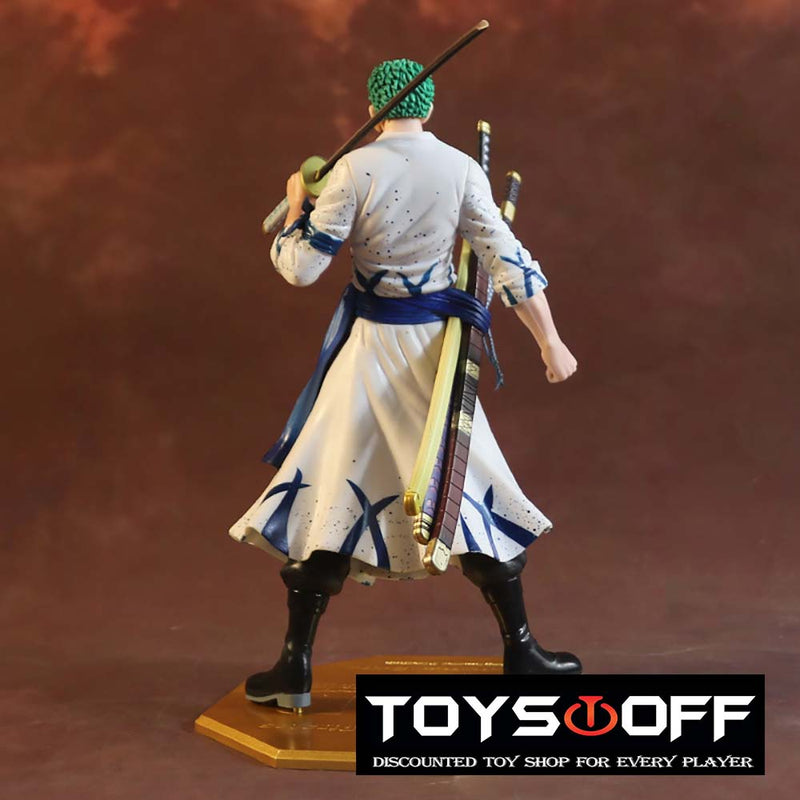 One Piece White Clothes Roronoa Zoro Action Figure Model Toy 23cm