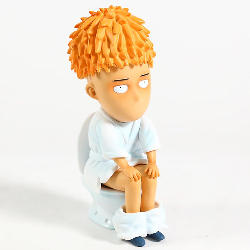 One Punch Man Saitama Sensei Sitting on The Toilet Action Figure 15cm