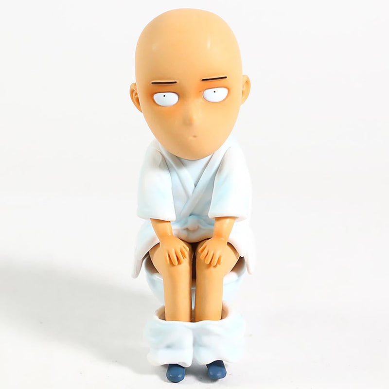 One Punch Man Saitama Sensei Sitting on The Toilet Action Figure 15cm