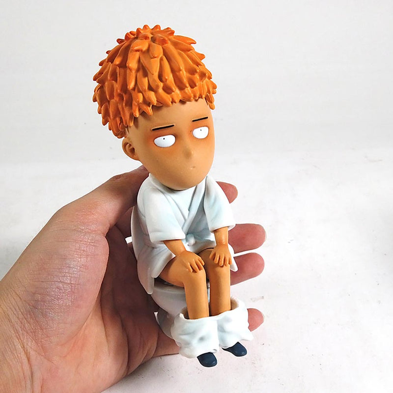 One Punch Man Saitama Sensei Sitting on The Toilet Action Figure 15cm