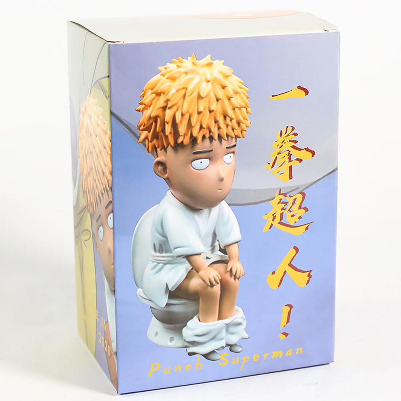 One Punch Man Saitama Sensei Sitting on The Toilet Action Figure 15cm