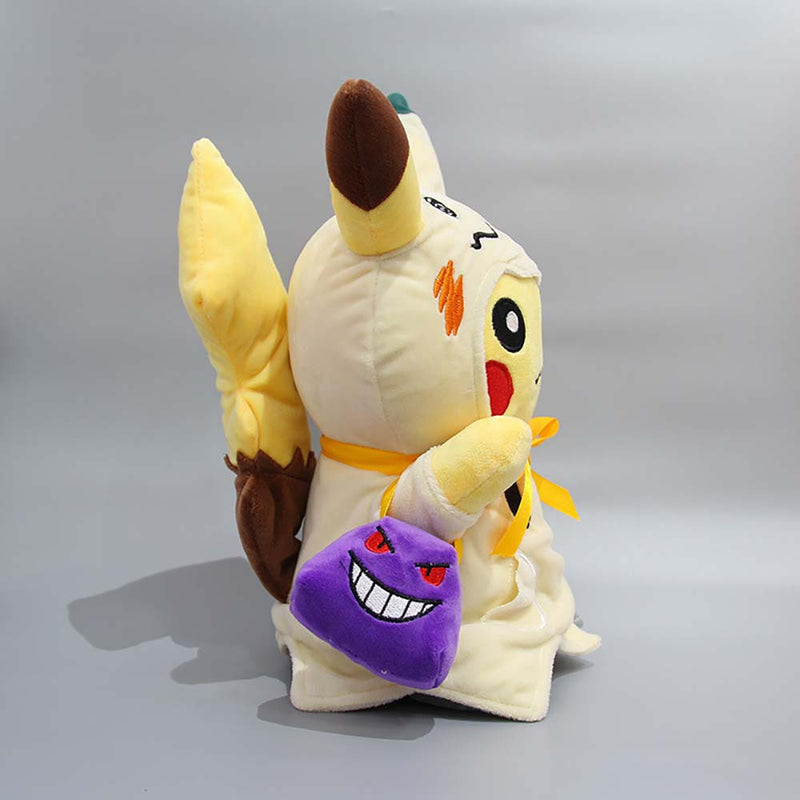 Pocket Monster Pokemon Gengar Dressed Pikachu Plush Doll Cartoon Toy 30cm