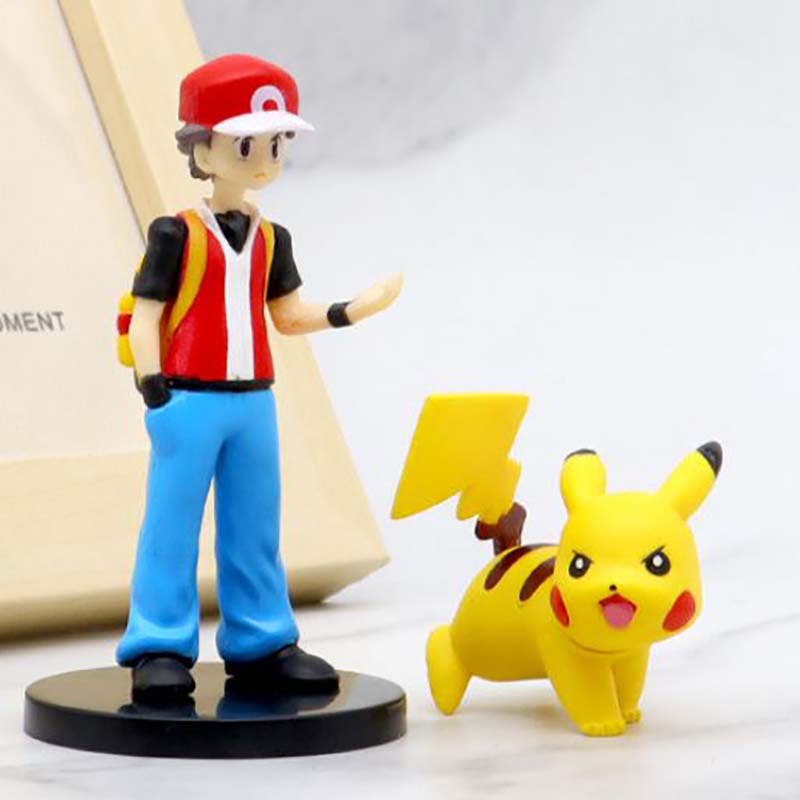 Pokemon Ash Ketchum Pikachu Charmander Squirtle Figma 052 Action Figure 12cm