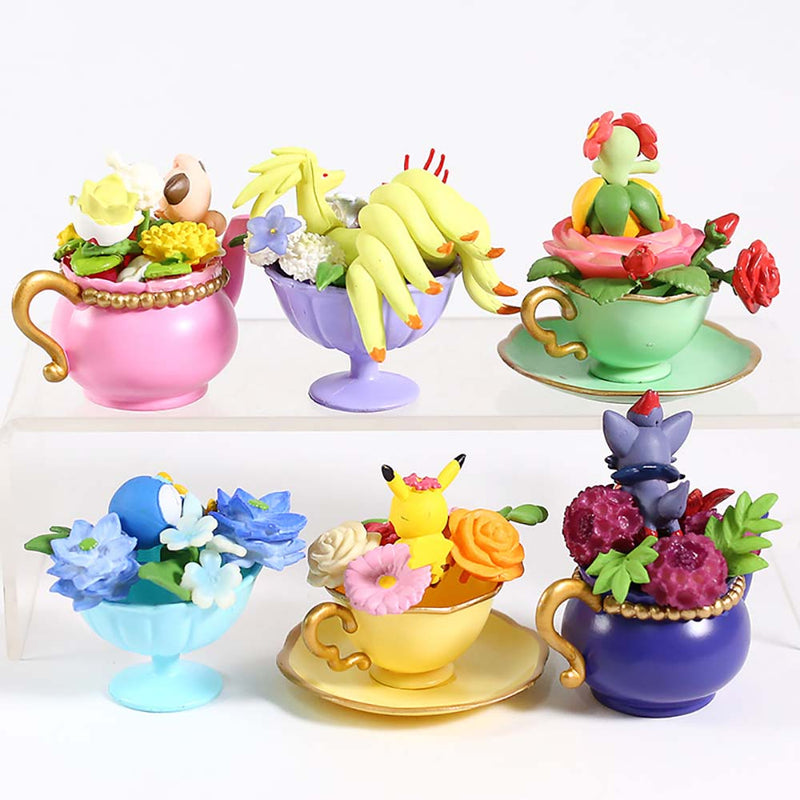 Pokemon Floral Cup Collection Vol 2 Action Figure Model Toy 6pcs 6cm