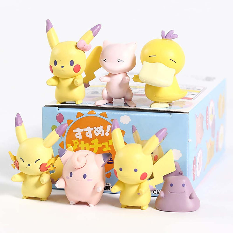 Pokemon Line Up 2 Mew Psyduck Clefairy Ditto Action Figure Toy 6pcs