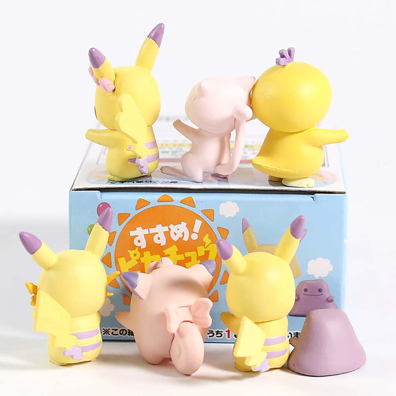 Pokemon Line Up 2 Mew Psyduck Clefairy Ditto Action Figure Toy 6pcs