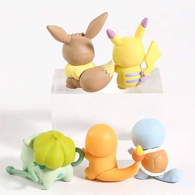 Pokemon March Line Up Pikachu Eevee Bulbasaur Charmander Squirtle Action Figure 5pcs