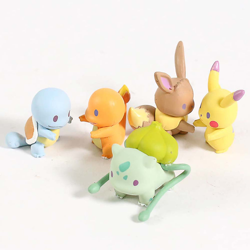 Pokemon March Line Up Pikachu Eevee Bulbasaur Charmander Squirtle Action Figure 5pcs