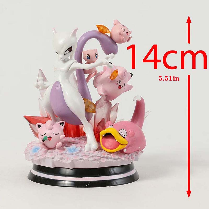 Pokemon Mewtwo Action Figure Collectible Model Toy with Light 14cm