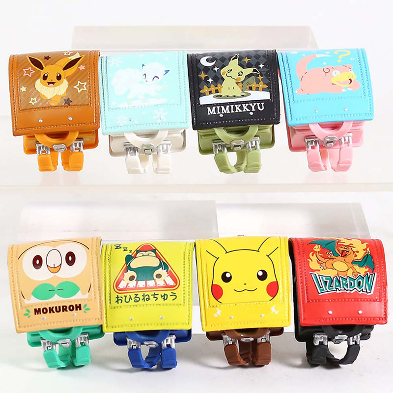 Pokemon Mini School Bag Action Figure Model Pendant Toy 8pcs 5cm