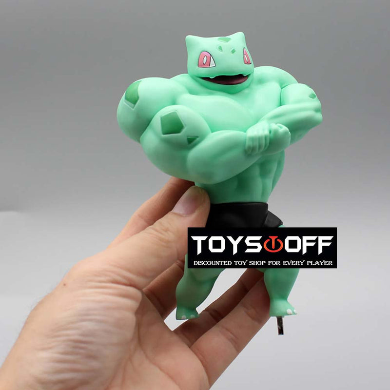 Pokemon Muscle Man Show Pikachu Charmander Squirtle Bulbasaur Action Figure Funny Toy 19cm