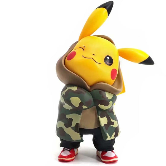 Pokemon Pikachu Camouflage Clothing Ver Action Figure Model Toy 15cm