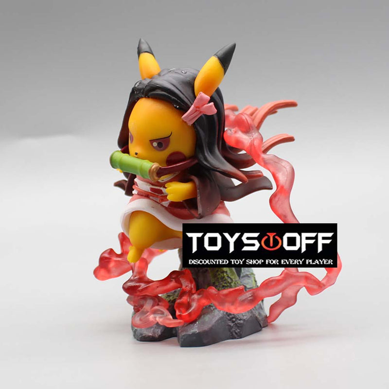 Pokemon Pikachu Cos Demon Slayer Tanjirou Nezuko Action Figure Toy 11cm