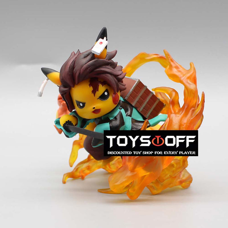 Pokemon Pikachu Cos Demon Slayer Tanjirou Nezuko Action Figure Toy 11cm