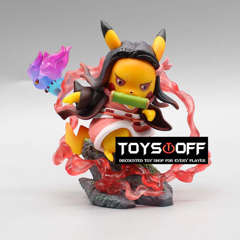 Pokemon Pikachu Cos Demon Slayer Tanjirou Nezuko Action Figure Toy 11cm