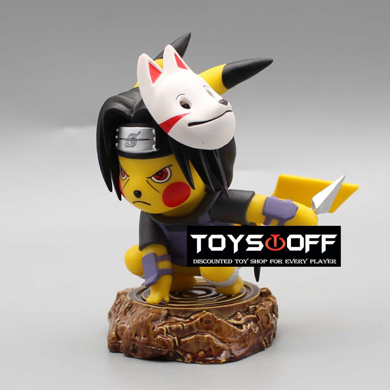 Pokemon Pikachu Cos Naruto Uchiha Itachi Action Figure Funny Toy 10cm