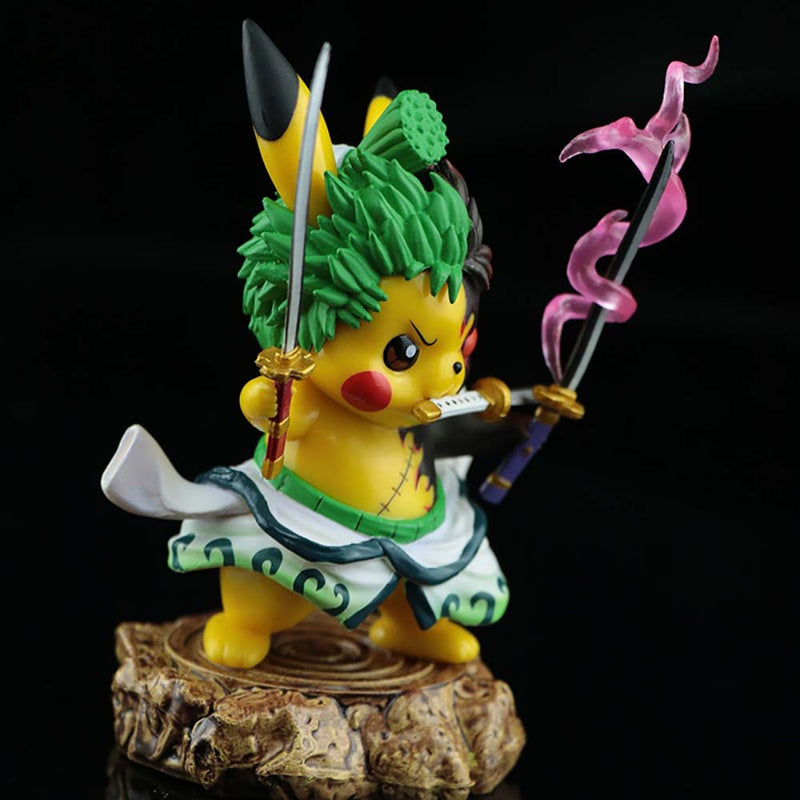 Pokemon Pikachu Cos Roronoa Zoro Action Figure Model Toy 12cm