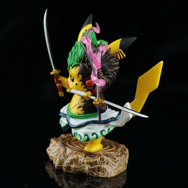 Pokemon Pikachu Cos Roronoa Zoro Action Figure Model Toy 12cm