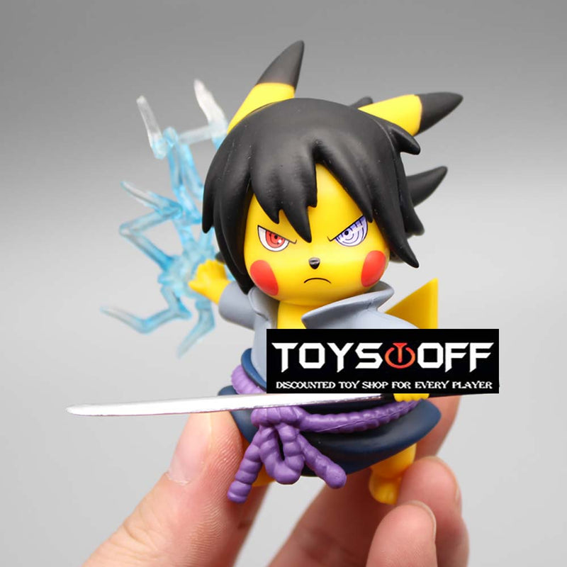 Pokemon Pikachu Cos Uchiha Sasuke Action Figure Collectible Model Toy 10cm