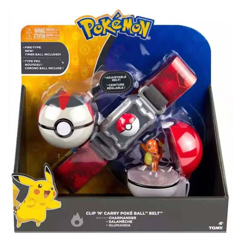 Pokemon Poke Ball Belt Pikachu Charmander Squirtle Bulbasaur Action Figure Toy