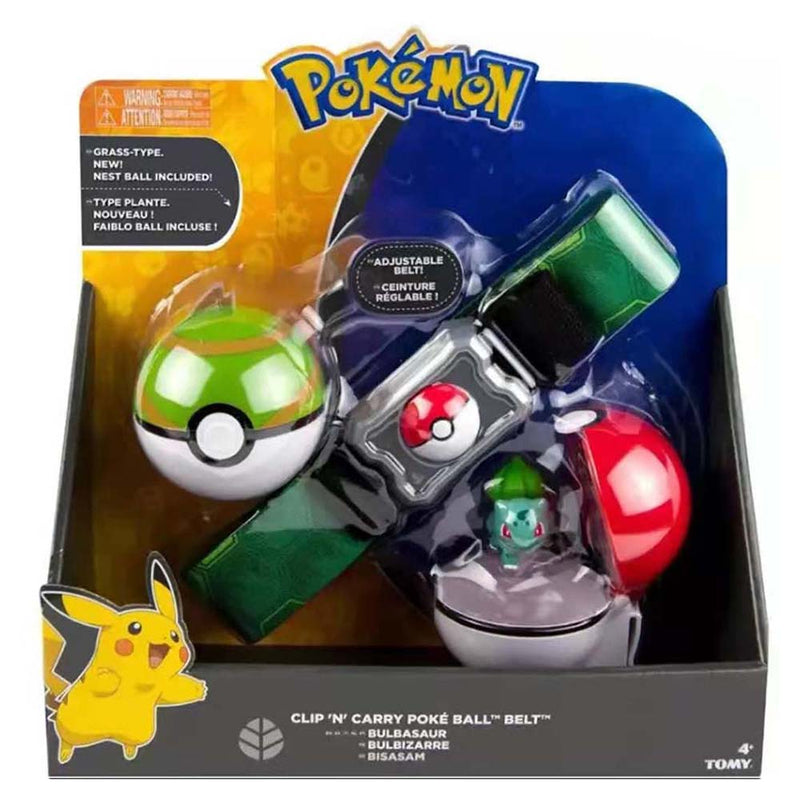 Pokemon Poke Ball Belt Pikachu Charmander Squirtle Bulbasaur Action Figure Toy