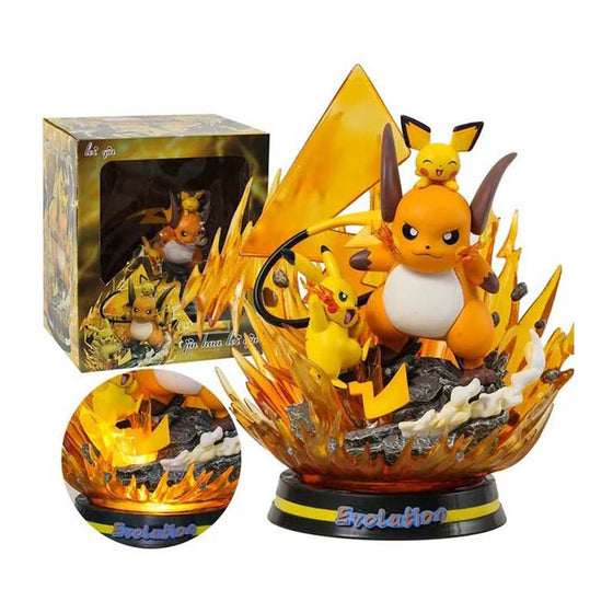 Pokemon Raichu Action Figure Collectible Model Toy with Light 25cm