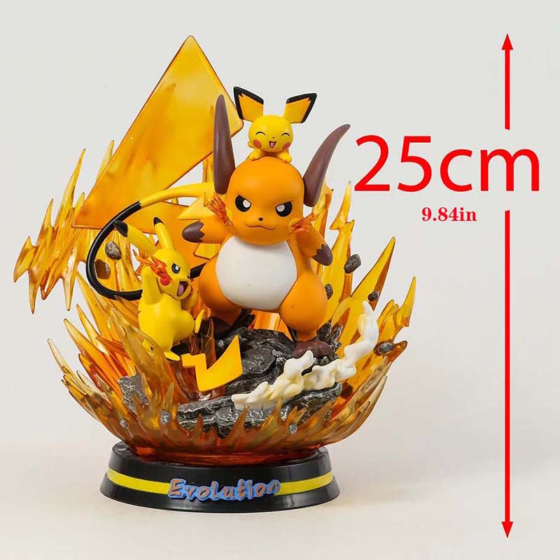 Pokemon Raichu Action Figure Collectible Model Toy with Light 25cm